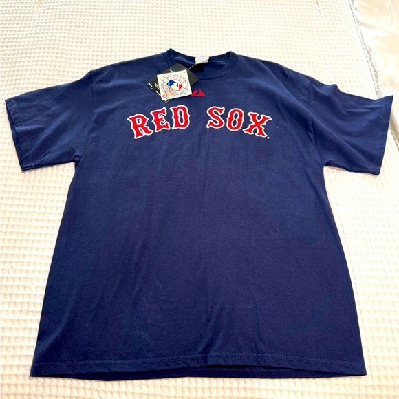 NWT Boston Red Sox Shirt Men Large Blue John Smoltz MLB Baseball 29 Rare Pitcher - Picture 1 of 3